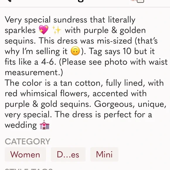 ๐Alex Marie๐๐Very cute summer dress ๐ nice details and sparkly colors๐๐ - Picture 6 of 12